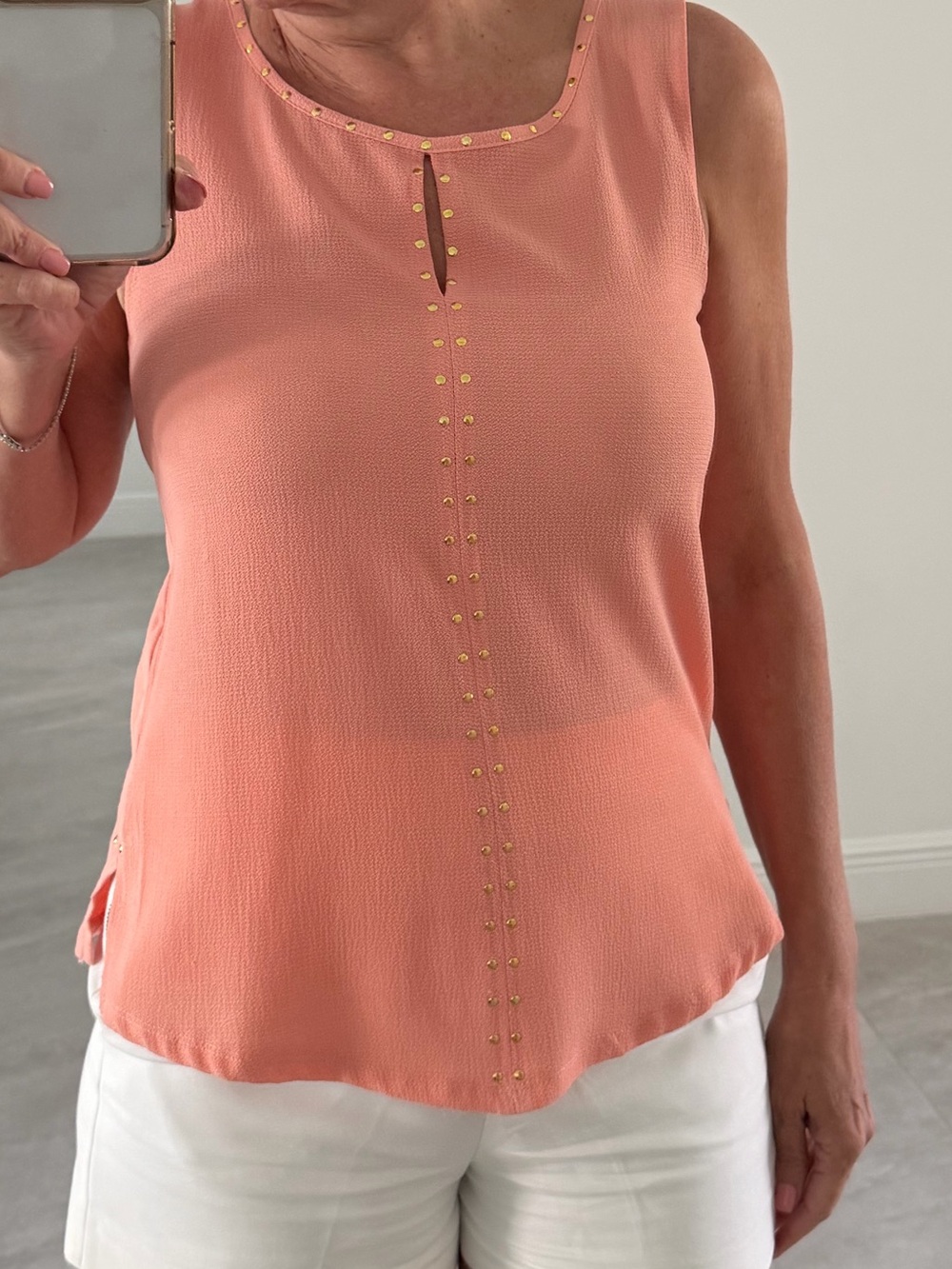 SFERRA Coral Sleeveless Stud-Trim Tank